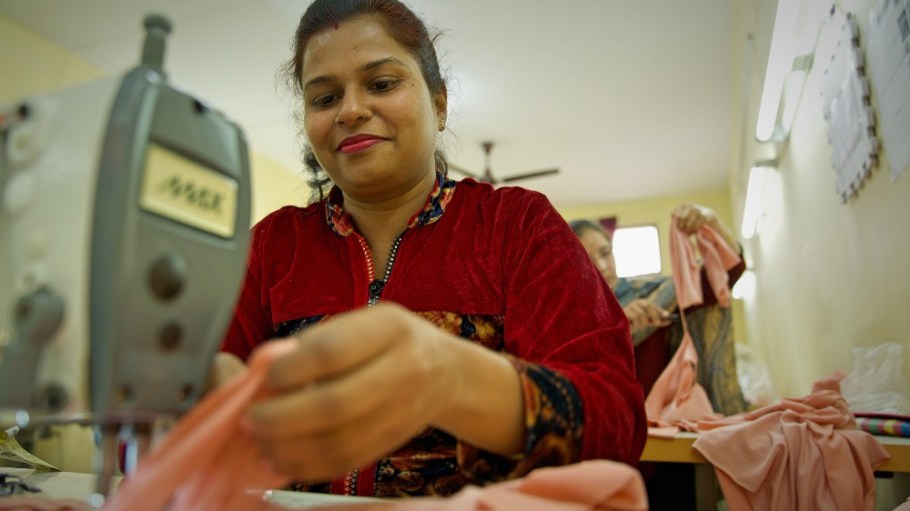 A female garment worker at one of To the Market's Indian factory partners.