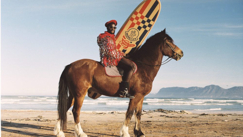Mami Wata's collaboration surfboard with Moncler