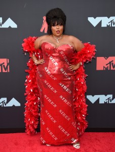 Lizzo arrives at the MTV Video Music Awards at the Prudential Center on Monday, Aug. 26, 2019, in Newark, N.J. (Photo by Evan Agostini/Invision/AP)
