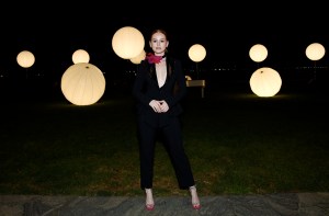 Actress Madelaine Petsch attends the Prabal Gurung spring/summer 2022 fashion show at 20 Battery Place during New York Fashion Week on Wednesday, Sept. 8, 2021. (Photo by Evan Agostini/Invision/AP)