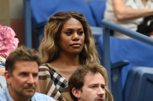 Laverne Cox attends the Men's Singles championship match at the 2021 US Open, Sunday, Sep. 12, 2021 in Flushing, NY. (Garrett Ellwood/USTA via AP)