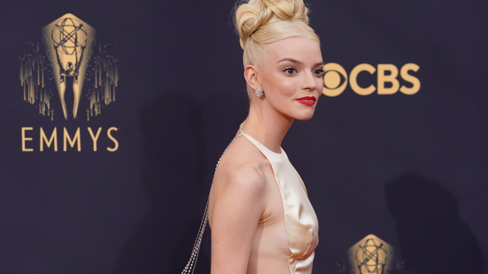 Anya Taylor-Joy arrives at the 73rd Primetime Emmy Awards on Sunday, Sept. 19, 2021, at L.A. Live in Los Angeles. (AP Photo/Chris Pizzello)