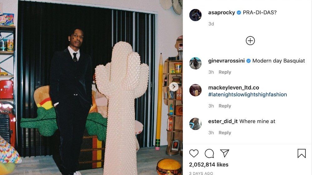 A$AP Rocky teased an upcoming collaboration between Adidas and Prada on Instagram