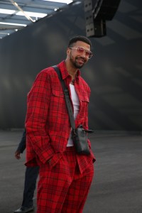 Miles Chamley-Watson in the front row at Coach  RTW Spring 2022