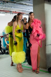 Backstage at David Koma Spring 2022