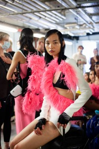 Backstage at David Koma Spring 2022