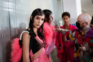 Backstage at David Koma Spring 2022