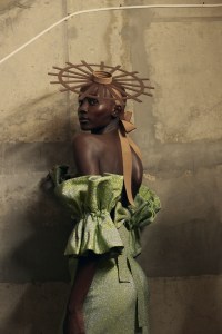 Backstage at Edward Crutchley RTW Spring 2022