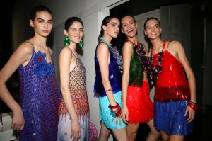 Backstage at Emporio Armani RTW Spring 2022