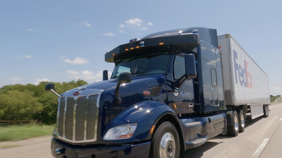 FedEx began a collaboration with Aurora and PACCAR to test Aurora’s autonomous driving tech in PACCAR AV trucks within FedEx linehaul ops.