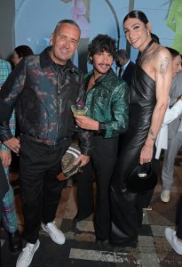 LONDON, ENGLAND - SEPTEMBER 18: (L to R) DJ Fat Tony, Editor of GQ Style Luke Day and Kyle De'Volle attend The Future Of Fashion: Dinner On The Catwalk with TikTok and Clearpay at The Old Selfridges Hotel on September 18, 2021 in London, England. (Photo by David M. Benett/Dave Benett/Getty Images for TikTok Information Technologies UK Limited)