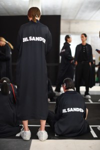 Backstage at Jil Sander RTW Spring 2022