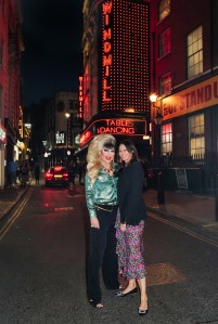 LONDON, ENGLAND - SEPTEMBER 16:  Jodie Harsh and Caroline Rush attend the LFW opening night party at The Windmill on September 16, 2021 in London, England. (Photo by Darren Gerrish/WireImage for BFC)