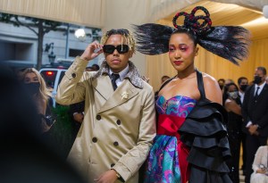 Cordae Dunston with Naomi Osaka in Louis Vuitton