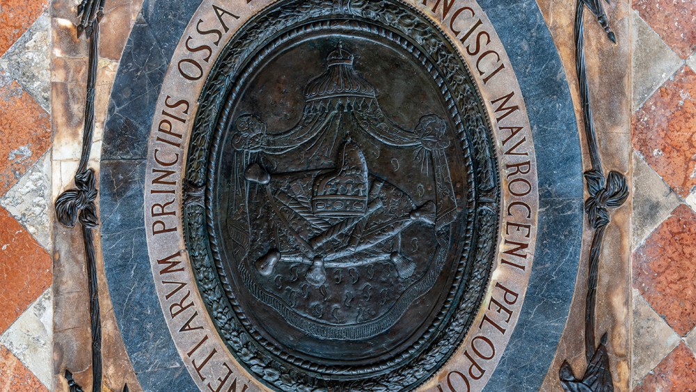 The funeral monument dedicated to doge Francesco Morosini which Pomellato helped restore.