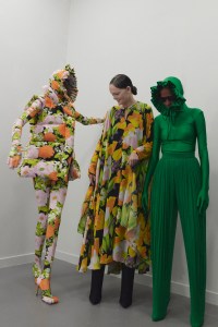 Backstage at Richard Quinn RTW Spring 2022