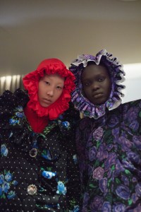 Backstage at Richard Quinn RTW Spring 2022