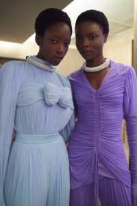 Backstage at Richard Quinn RTW Spring 2022
