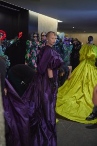 Backstage at Richard Quinn RTW Spring 2022