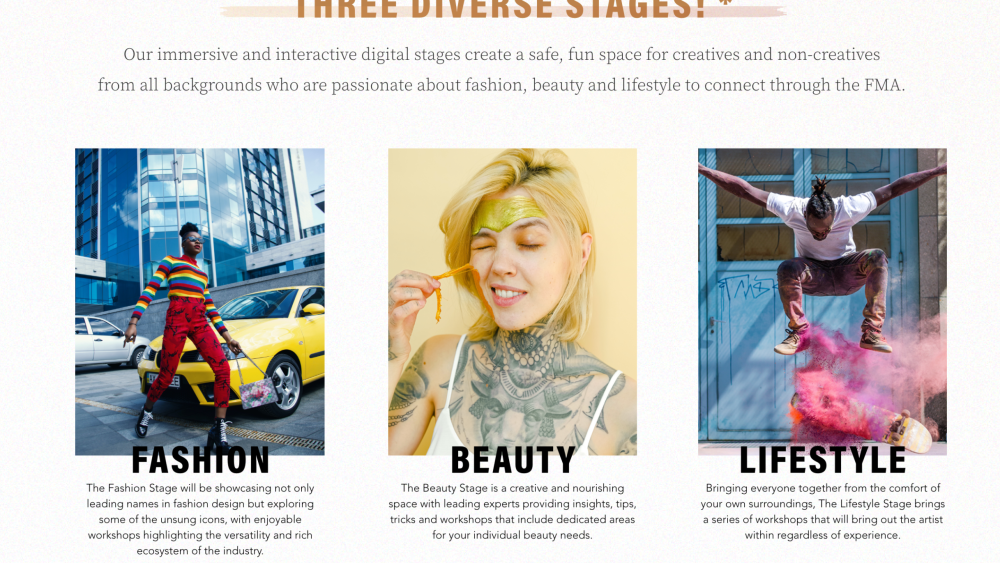 Some of the activities that will be on offer at the debut Fashion Minority Alliance fest in October.