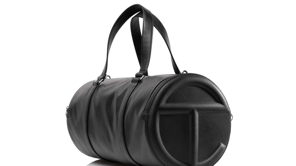 Telfar's new Duffle bag style, debuted at his NYFW press conference.