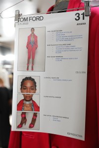 Backstage at Tom Ford RTW Spring 2022