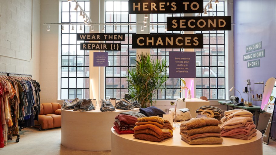 Madewell and ThredUp opened a popup shop in Williamsburg Thursday, filled entirely with hundreds of “preloved” Madewell styles.