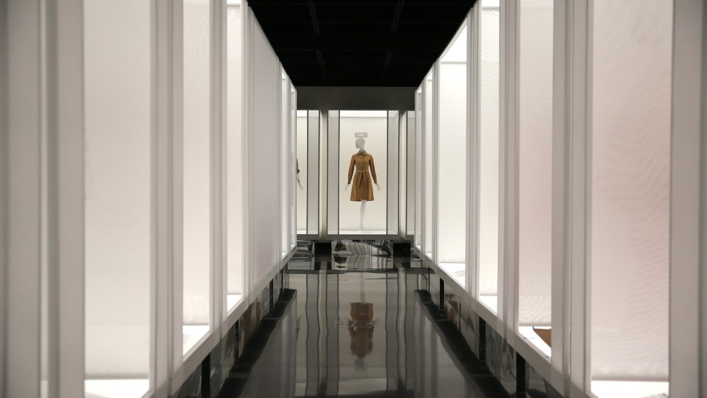 A 1974 Halston ultrasuede shirtdress is meant to exude “Fluency.”