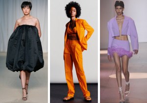 It’s no secret that designers are pining for party wear to return. This was evident in the new shapes, hemlines and bold colors at NYFW.