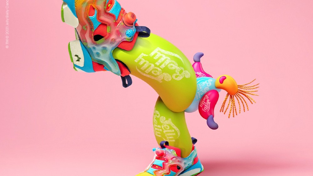 Reebok's collection with Jelly Belly drops later this month, the company announced Thursday.