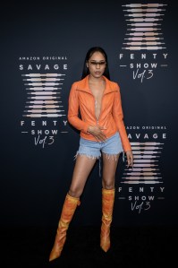 LOS ANGELES, CALIFORNIA - SEPTEMBER 22: In this image released on September 22, Aleali May attends Rihanna's Savage X Fenty Show Vol. 3 presented by Amazon Prime Video at The Westin Bonaventure Hotel & Suites in Los Angeles, California; and broadcast on September 24, 2021. (Photo by Emma McIntyre/Getty Images for Rihanna's Savage X Fenty Show Vol. 3 Presented by Amazon Prime Video)