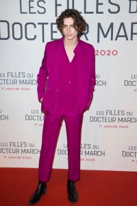 Timothee Chalamet attend the 'Little Women' 'Les Filles du Docteur March' Premiere at Cinema Gaumont Marignan in Paris, France on December 12, 2019. Photo by Nasser Berzane/Abaca/Sipa USA(Sipa via AP Images)