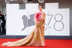 Rebecca Ferguson poses for photographers upon arrival at the premiere of the film 'Dune' during the 78th edition of the Venice Film Festival in Venice, Italy, Friday, Sep, 3, 2021. (Photo by Joel C Ryan/Invision/AP)