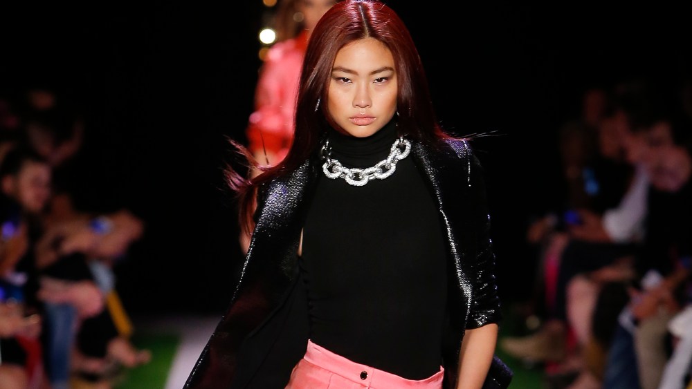 Model Hoyeon Jung walking on the runway Brandon Maxwell Fashion Show during New York Fashion Week Womenswear Spring / Summer 2020 held in New York, NY on September 8, 2019. (Photo by Jonas Gustavsson/Sipa USA)(Sipa via AP Images)