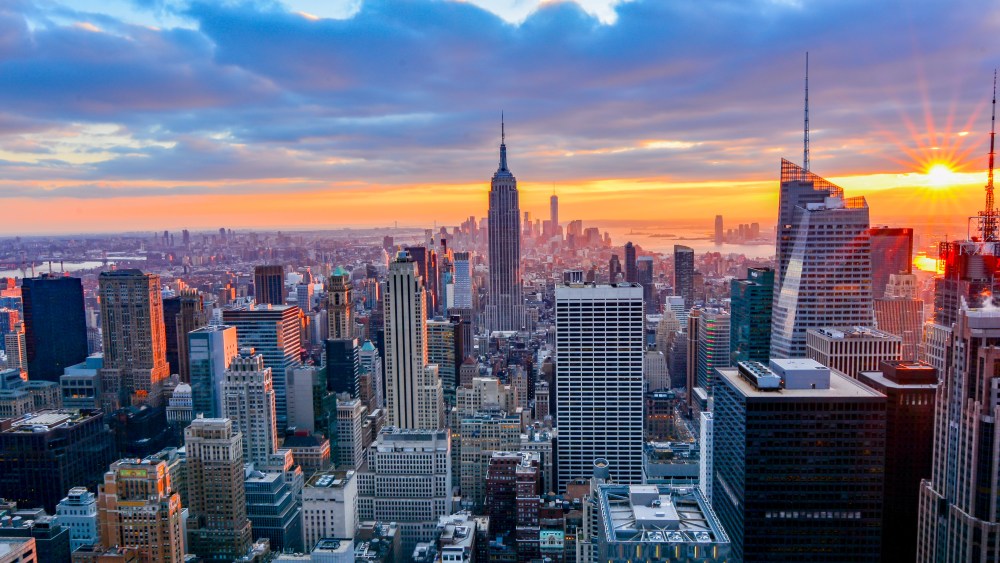 landscape, new, york, lights, skyscrapers, river, usa, lights, business, night, sunset, bridge, steel, brick, big, apple, native, famous, city, metropolis,