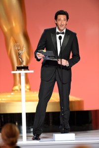 Adrien Brody presents the award for outstanding drama series at the 73rd Emmy Awards in Los Angeles, 2021.