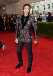 Adrien Brody arrives at The Metropolitan Museum of Art's Costume Institute benefit gala celebrating "China: Through the Looking Glass", 2015.