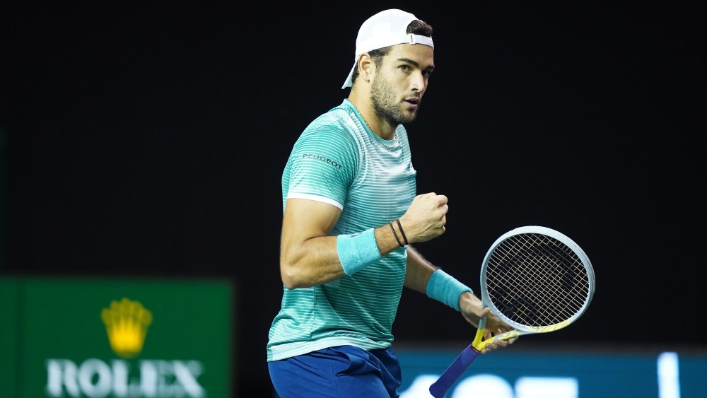 Matteo Berrettini, Rolex Paris Masters 2020, Simple Messieurs, 2eme Tour, Photo : Cedric Lecocq / FFT