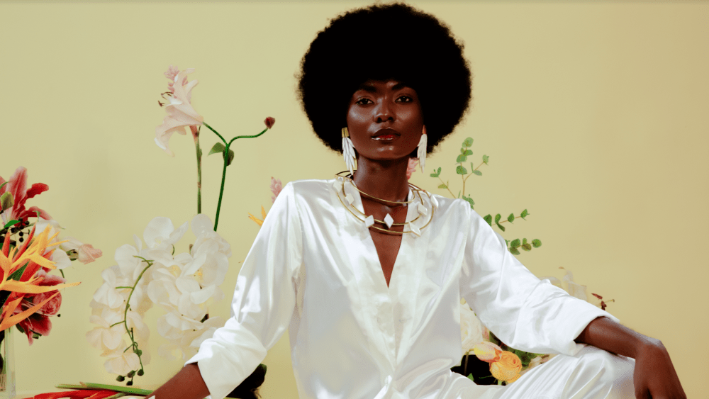 A look from Burundian designer Margaux Wong's spring 2022 collection.