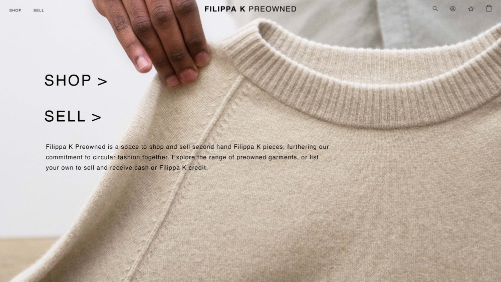 Filippa K, resale, designer, sustainability, luxury