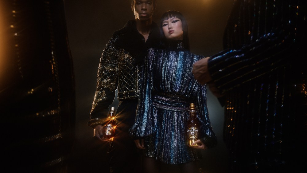 The first of the limited-edition Balmain x Chivas XV designs