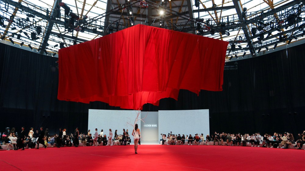 Haizhen Wang shows as a part of Ontimeshow's fashion showcase lineup during Shanghai Fashion Week.