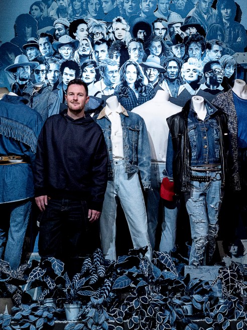Artist Ian Berry's latest project, Denim Legends, features portraits of denim icons throughout history crafted from the fabric itself.