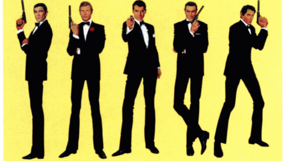 Sean Connery, George Lazenby, Roger Moore, Pierce Brosnan and Timothy Dalton on German.
