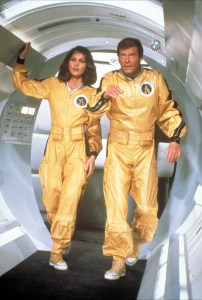 Lois Chiles and Roger Moore in "Moonraker".