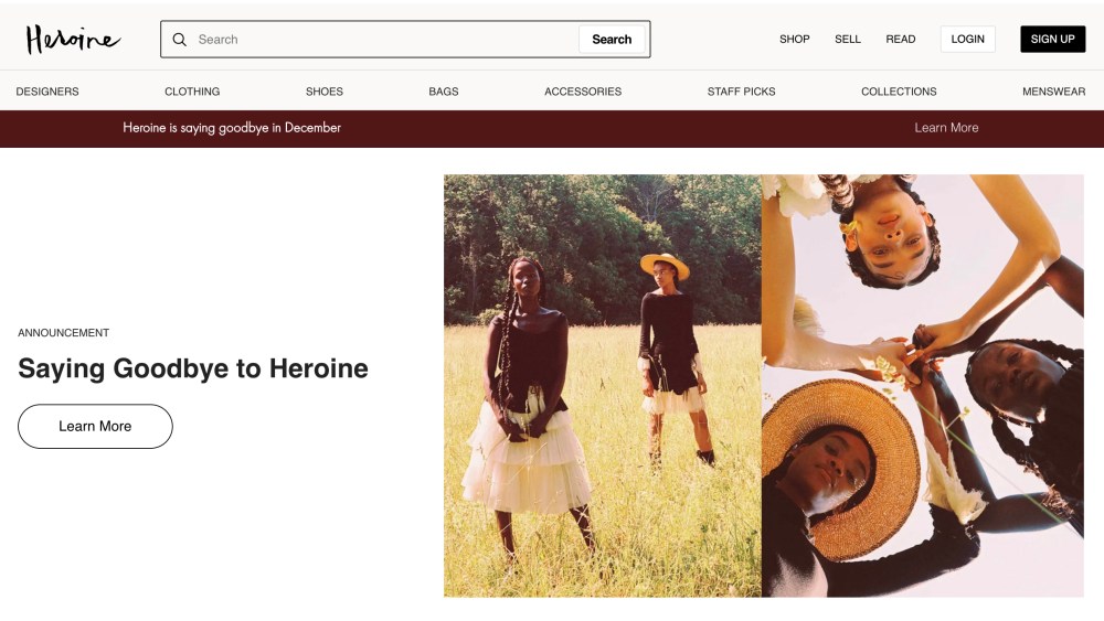 Grailed's women's offshoot, Heroine.