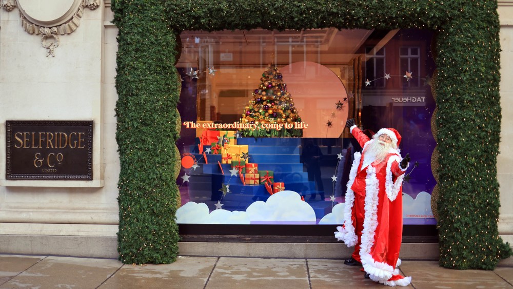 Santa came to Selfridges to unveil the store’s Christmas windows.