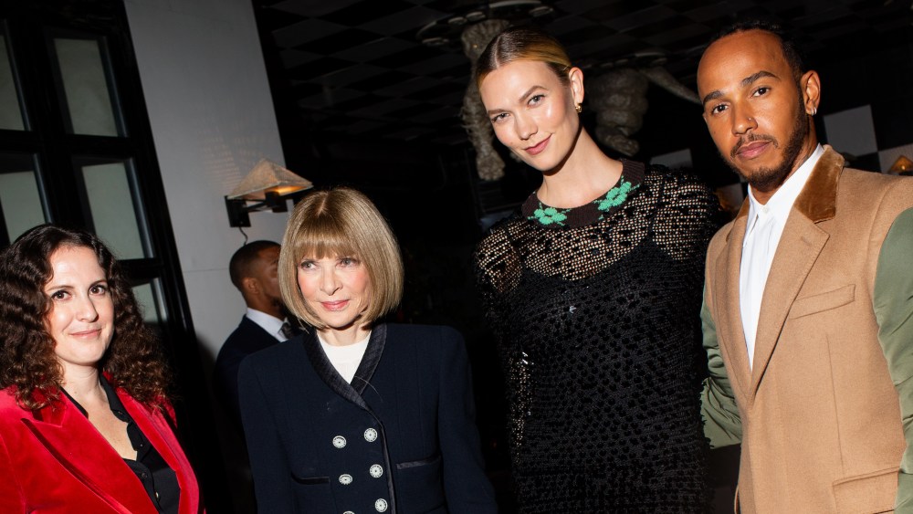 Sara Moonves, Anna Wintour, Karlie Kloss and Lewis Hamilton