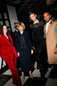 Sara Moonves, Anna Wintour, Karlie Kloss and Lewis Hamilton