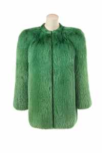 Yves Saint Laurent green fox fur coat, spring-summer 1971